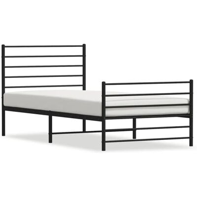 vidaXL metallipääty ja jalkopääty 90x190cm - Musta vidaXL metallipääty ja jalkopääty 90x190cm - Musta