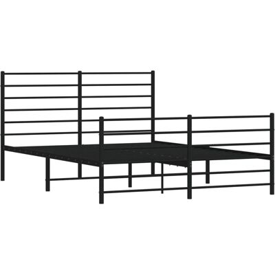 vidaXL Metallbettgestell mit Kopfteil - Bettart: Bettgestell, Farbe: Schwarz, Größe: 140x190 cm vidaXL Metallbettgestell mit Kopfteil - Bettart: Bettgestell, Farbe: Schwarz, Größe: 140x190 cm