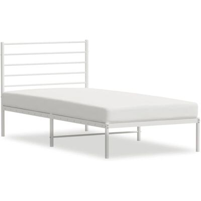 vidaXL Bettgestell Weiß 80x200 cm mit Kopfteil - Bettart vidaXL Bettgestell Weiß 80x200 cm mit Kopfteil - Bettart