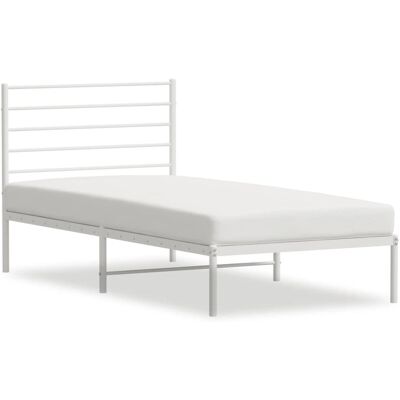 Structure de lit blanche 90x190 cm vidaXL avec tête de lit - Structure de lit Structure de lit blanche 90x190 cm vidaXL avec tête de lit - Structure de lit