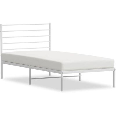 Cadre de lit en métal blanc 120x190 cm - Structure de lit Cadre de lit en métal blanc 120x190 cm - Structure de lit