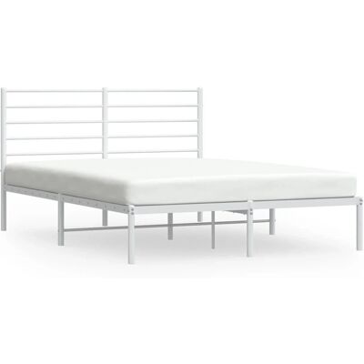 vidaXL Bettgestell mit Kopfteil - 140x200 cm - Metall, Weiß, Modell 352369 vidaXL Bettgestell mit Kopfteil - 140x200 cm - Metall, Weiß, Modell 352369