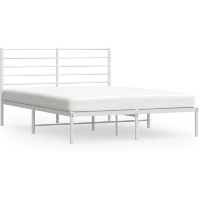 vidaXL Bettgestell - Metall, Weiß, 150x200 cm, King Size - Bettgestell vidaXL Bettgestell - Metall, Weiß, 150x200 cm, King Size - Bettgestell
