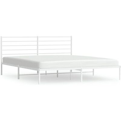 vidaXL Bed Frame 200x200cm with Headboard - Metal vidaXL Bed Frame 200x200cm with Headboard - Metal