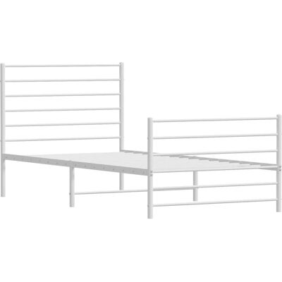 vidaXL Metal Bed Frame with Head and Footboard - Bed Frame for 90x190 cm Mattress vidaXL Metal Bed Frame with Head and Footboard - Bed Frame for 90x190 cm Mattress