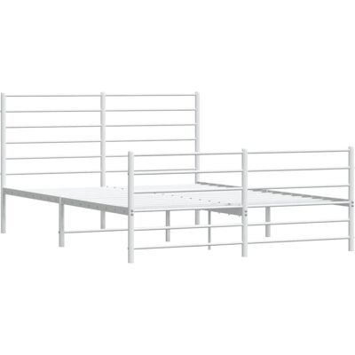 vidaXL Metallbettgestell Weiß 140x190 cm mit Kopf- und Fußteil - Bett Typ vidaXL Metallbettgestell Weiß 140x190 cm mit Kopf- und Fußteil - Bett Typ