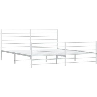 vidaXL Metal Bed Frame White 180x200cm - Bed with Headboard & Footboard vidaXL Metal Bed Frame White 180x200cm - Bed with Headboard & Footboard