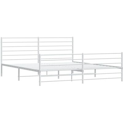 vidaXL Metal Bed Frame White 200x200 cm - Bed Frame vidaXL Metal Bed Frame White 200x200 cm - Bed Frame