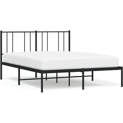 vidaXL Metallbettgestell mit Kopfteil - Bettgestell, Schwarz, 140x200 cm vidaXL Metallbettgestell mit Kopfteil - Bettgestell, Schwarz, 140x200 cm