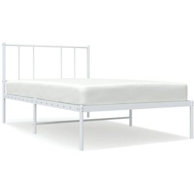 vidaXL metalen bedframe wit 75x190 cm - Bedframe vidaXL metalen bedframe wit 75x190 cm - Bedframe
