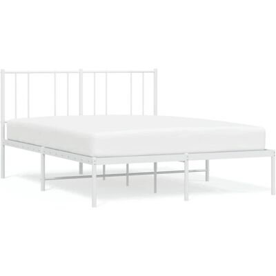 vidaXL Metal Bed Frame White 120x190 cm - Bed Frame vidaXL Metal Bed Frame White 120x190 cm - Bed Frame