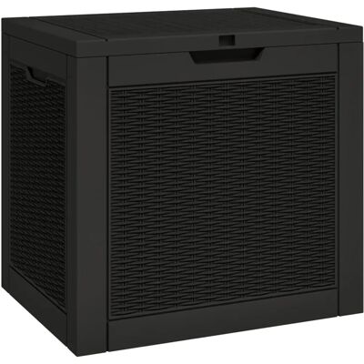 vidaXL Garden Storage Box Black 55.5x43x53 cm Polypropylene - Garden Storage Box vidaXL Garden Storage Box Black 55.5x43x53 cm Polypropylene - Garden Storage Box