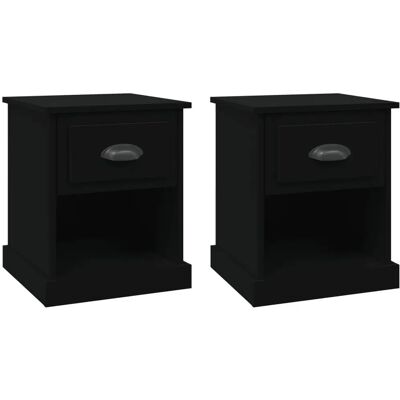 vidaXL Natborde 2 stk Sorte - Natbord vidaXL Natborde 2 stk Sorte - Natbord
