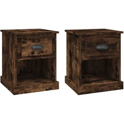 vidaXL Smoked Oak Nightstand - Nightstand vidaXL Smoked Oak Nightstand - Nightstand