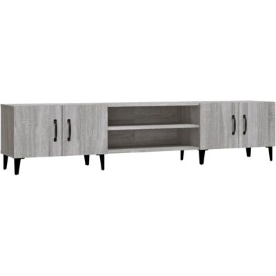 vidaXL Grijze Sonoma TV-kast - TV-Meubel en Media-eenheid - Gestructureerd Hout vidaXL Grijze Sonoma TV-kast - TV-Meubel en Media-eenheid - Gestructureerd Hout