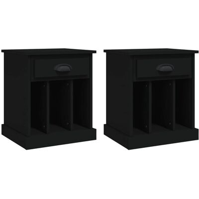 vidaXL Nachttisch 816347 - Nachttisch, Schwarz, 43x36x50 cm vidaXL Nachttisch 816347 - Nachttisch, Schwarz, 43x36x50 cm