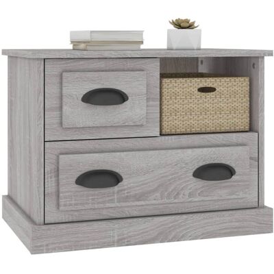 vidaXL Harmaa Sonoma yöpöytä - Yöpöytä - 60x39x45 cm - Yöpöytä vidaXL Harmaa Sonoma yöpöytä - Yöpöytä - 60x39x45 cm - Yöpöytä