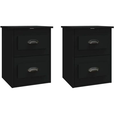 vidaXL 816395 Wandmontiertes Nachttisch - Nachttisch/Beistelltisch - Schwarz vidaXL 816395 Wandmontiertes Nachttisch - Nachttisch/Beistelltisch - Schwarz