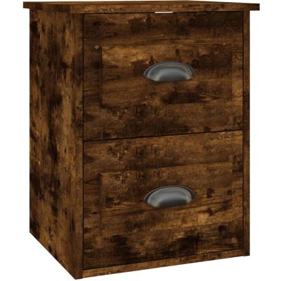 vidaXL Oak Nightstand - Wall-mounted Bedside Cabinet - 2 pcs vidaXL Oak Nightstand - Wall-mounted Bedside Cabinet - 2 pcs