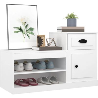 vidaXL Weißes Schuhschrank mit Stauraum & Display vidaXL Weißes Schuhschrank mit Stauraum & Display