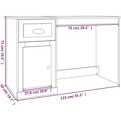 vidaXL 816476 Schreibtisch - Modern Grauer Bürotisch mit Schublade vidaXL 816476 Schreibtisch - Modern Grauer Bürotisch mit Schublade