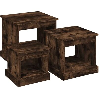 vidaXL Rauch Eiche 3-tlg. Nesting Couchtische - Kaffeetisch vidaXL Rauch Eiche 3-tlg. Nesting Couchtische - Kaffeetisch