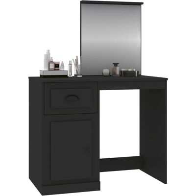 vidaXL 178444 Schwarzes asymmetrisches Schminktisch-Set mit Spiegel - Schminktisch vidaXL 178444 Schwarzes asymmetrisches Schminktisch-Set mit Spiegel - Schminktisch