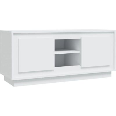 vidaXL Weiß Holzwerkstoff TV-Schrank - 102x35x45 cm TV-Möbel vidaXL Weiß Holzwerkstoff TV-Schrank - 102x35x45 cm TV-Möbel