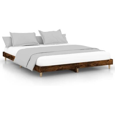 vidaXL 832034 Gerookte Eik Bedframe - Bedframe vidaXL 832034 Gerookte Eik Bedframe - Bedframe