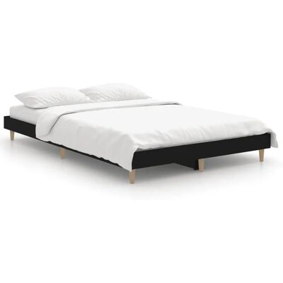 vidaXL Bedframe - Duurzaam engineeringhout - Zwart - 120x190 cm - Bedtype vidaXL Bedframe - Duurzaam engineeringhout - Zwart - 120x190 cm - Bedtype