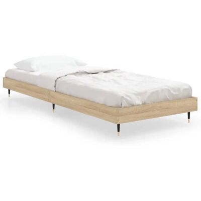 vidaXL 832208 Bettgestell - Sonoma Eiche - Für 75x190 cm Matratze - Moderner Plattform-Bett vidaXL 832208 Bettgestell - Sonoma Eiche - Für 75x190 cm Matratze - Moderner Plattform-Bett