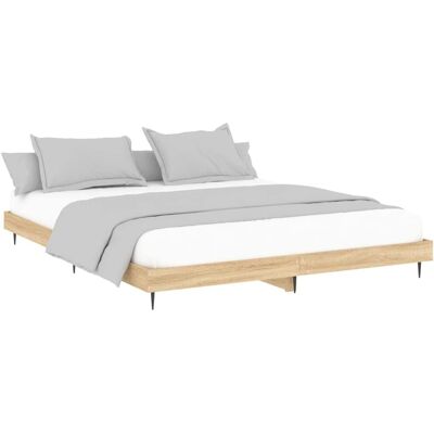 vidaXL Bettrahmen Sonoma Eiche 200x200 cm - Schlafzimmer Plattformbett vidaXL Bettrahmen Sonoma Eiche 200x200 cm - Schlafzimmer Plattformbett