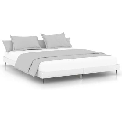 vidaXL Bettgestell Weiß 135x190 cm - Bettrahmen vidaXL Bettgestell Weiß 135x190 cm - Bettrahmen