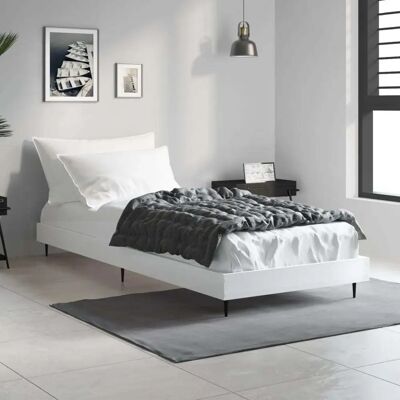 vidaXL Hochglanz Weißes Bettgestell - 75x190 cm - Schlafzimmermöbel vidaXL Hochglanz Weißes Bettgestell - 75x190 cm - Schlafzimmermöbel