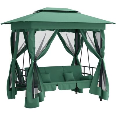 vidaXL Tuin Swing Pavilion met kussens - Tuinmeubelen vidaXL Tuin Swing Pavilion met kussens - Tuinmeubelen