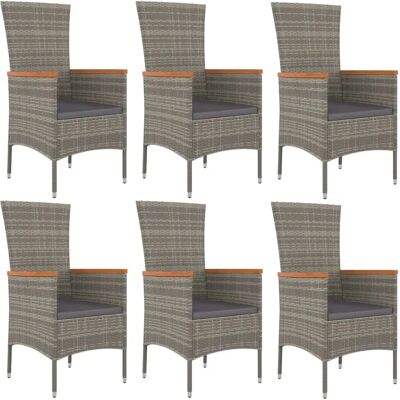 Conjunto de Jantar de Jardim vidaXL - Rattan de PE Resistente às Condições Climáticas, 6 Cadeiras, 1 Mesa Conjunto de Jantar de Jardim vidaXL - Rattan de PE Resistente às Condições Climáticas, 6 Cadeiras, 1 Mesa