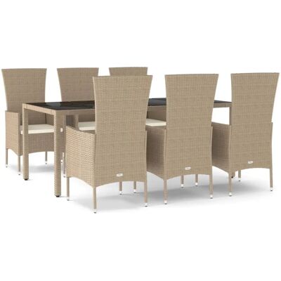 vidaXL 5-teiliges Garten-Essgruppe Mit Kissen Beige vidaXL 5-teiliges Garten-Essgruppe Mit Kissen Beige