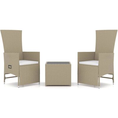 vidaXL Outdoor-Möbelset - Stabil Beige Rattan & Stahl vidaXL Outdoor-Möbelset - Stabil Beige Rattan & Stahl