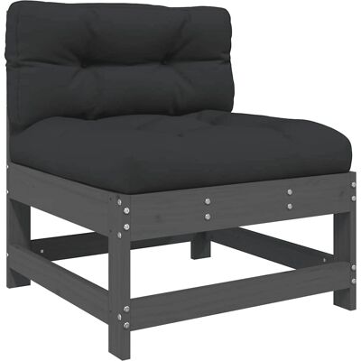 vidaXL Mittesofa Grau Massives Kiefernholz - Garten Ecksofa vidaXL Mittesofa Grau Massives Kiefernholz - Garten Ecksofa