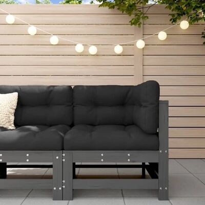 vidaXL Ecksofa aus Holz mit Kissen - Garten, Terrasse vidaXL Ecksofa aus Holz mit Kissen - Garten, Terrasse