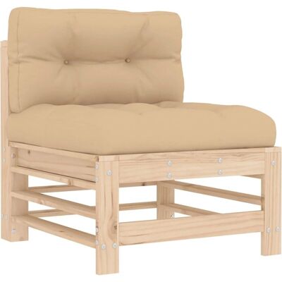 vidaXL Naturalny Sosnowy Środkowy Sofa - Modułowy Sofa Ogrodowy vidaXL Naturalny Sosnowy Środkowy Sofa - Modułowy Sofa Ogrodowy