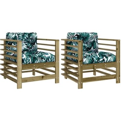 vidaXL Gartenstühle mit Kissen - Gartenmöbel vidaXL Gartenstühle mit Kissen - Gartenmöbel