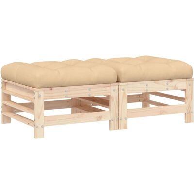 vidaXL Banco de exterior - Madera de pino - Taburete de jardín - Sofá modular para patio vidaXL Banco de exterior - Madera de pino - Taburete de jardín - Sofá modular para patio