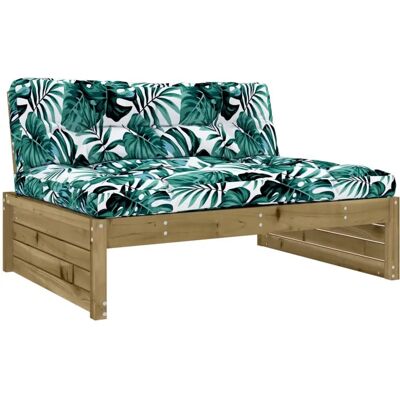 vidaXL Środkowa sofa 120x80 cm z drewna sosnowego - Ławka ogrodowa vidaXL Środkowa sofa 120x80 cm z drewna sosnowego - Ławka ogrodowa