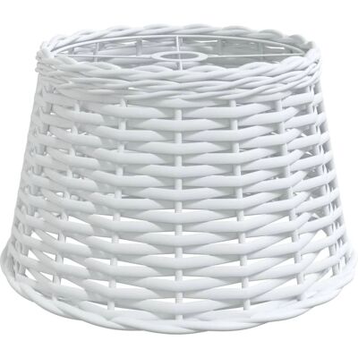 vidaXL Klosz na sufit biały z rattanu 38x23 cm - Klosz na światło sufitowe vidaXL Klosz na sufit biały z rattanu 38x23 cm - Klosz na światło sufitowe