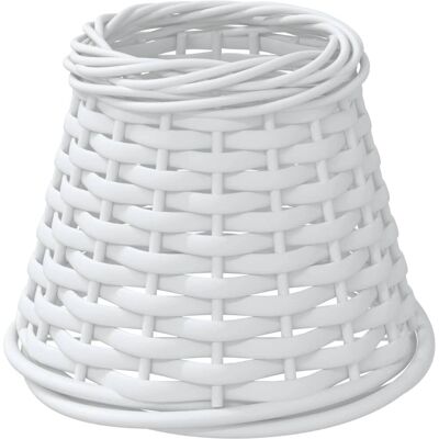 vidaXL Biały abażur z rattanu 15x12 cm - Lampa vidaXL Biały abażur z rattanu 15x12 cm - Lampa