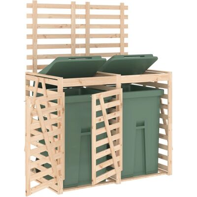 Cubierta doble de almacenamiento para cubos de basura vidaXL - Cobertizo para basura de jardín Cubierta doble de almacenamiento para cubos de basura vidaXL - Cobertizo para basura de jardín