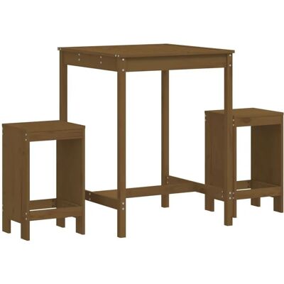 vidaXL Gartentisch- und Hocker-Set Honigbraun Massives Kiefernholz - Garteneinrichtung vidaXL Gartentisch- und Hocker-Set Honigbraun Massives Kiefernholz - Garteneinrichtung