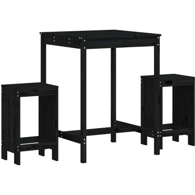 vidaXL 3157737 Outdoor-Möbelset Schwarzes Kiefernholz 3-tlg. vidaXL 3157737 Outdoor-Möbelset Schwarzes Kiefernholz 3-tlg.
