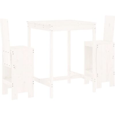 vidaXL Gartenbar-Set Weiß Kiefer - 3-teiliges Set vidaXL Gartenbar-Set Weiß Kiefer - 3-teiliges Set